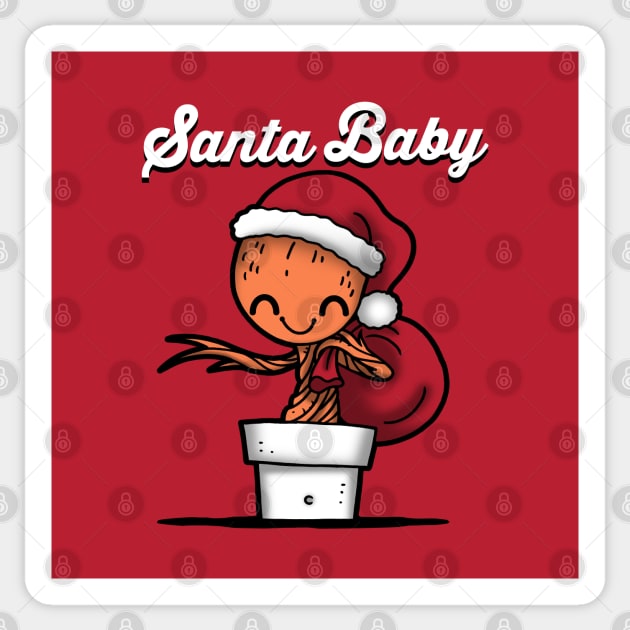 Santa Baby Cute Superhero Alien Christmas Santa Claus Sticker by BoggsNicolas